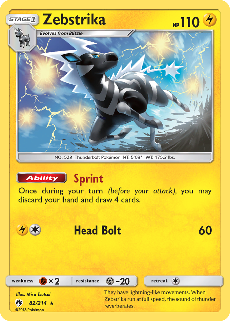 Zebstrika 82 Rare card from Lost Thunder