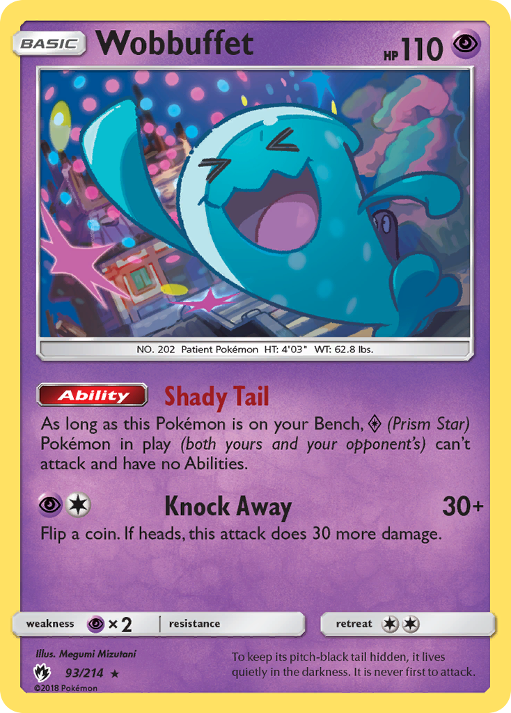 Wobbuffet 93 Rare card from Lost Thunder