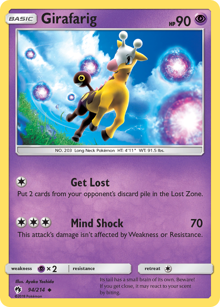 Girafarig 94 Uncommon card from Lost Thunder