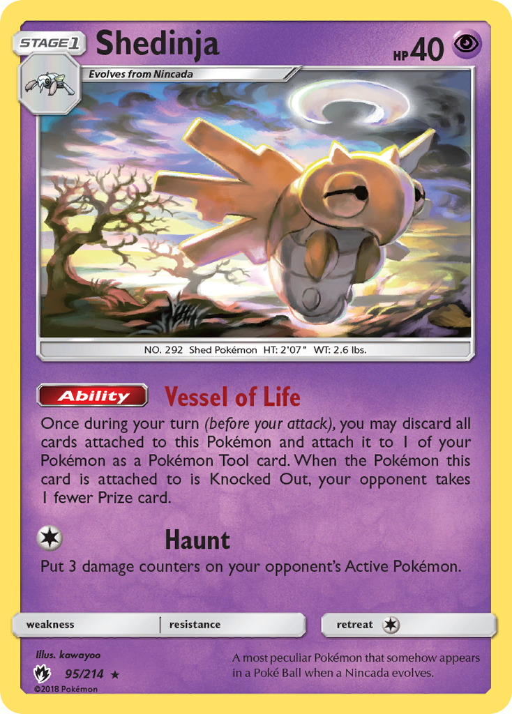 Shedinja 95 Rare card from Lost Thunder