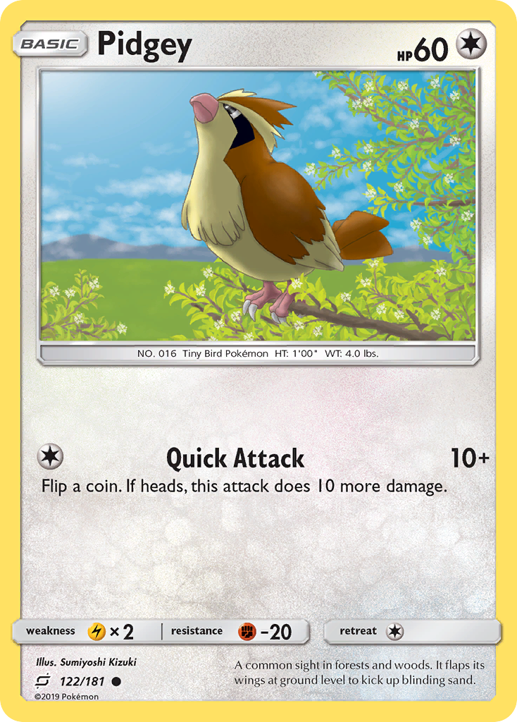 Pidgey 122 Common card from Team Up