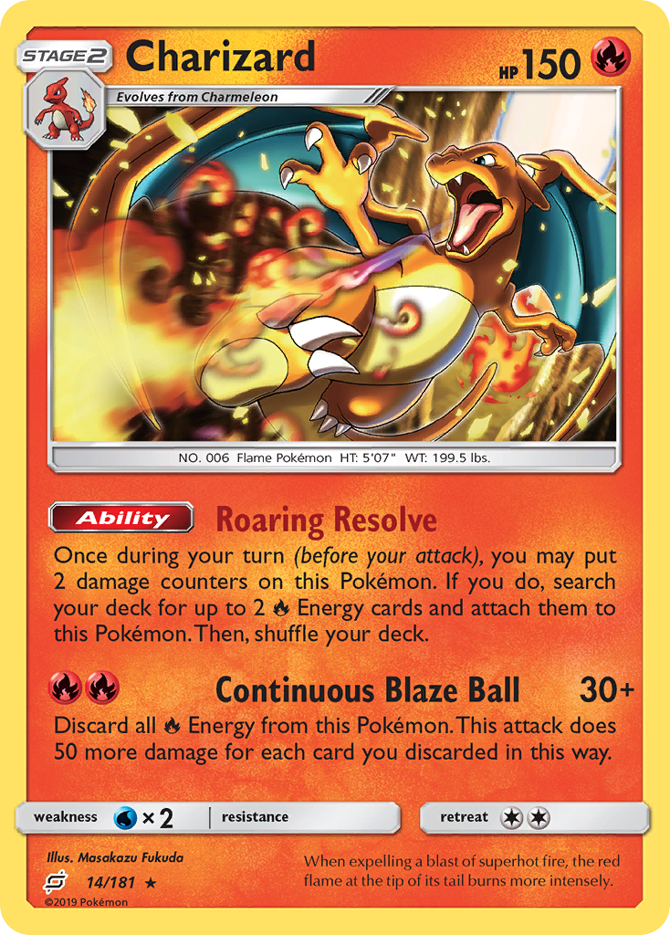 Charizard 14 Rare card from Team Up