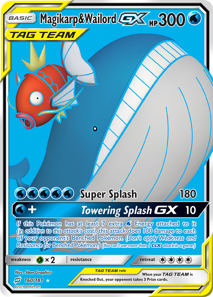 Magikarp & Wailord-GX 160 Rare Ultra card from Team Up