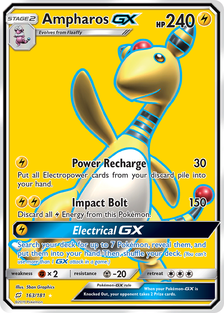 Ampharos-GX 163 Rare Ultra card from Team Up