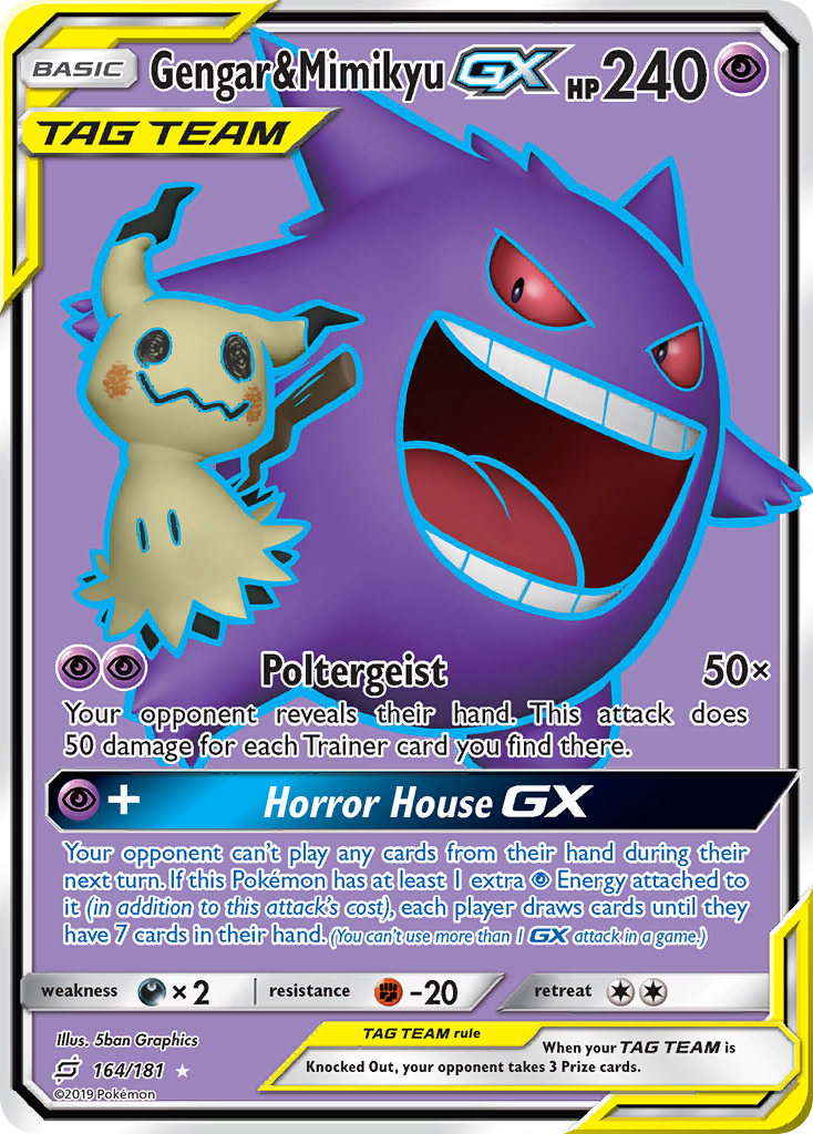 Gengar & Mimikyu-GX 164/181 Rare Ultra card from Team Up