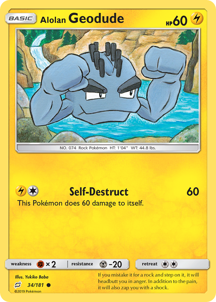 Alolan Geodude 34/181 Common card from Team Up