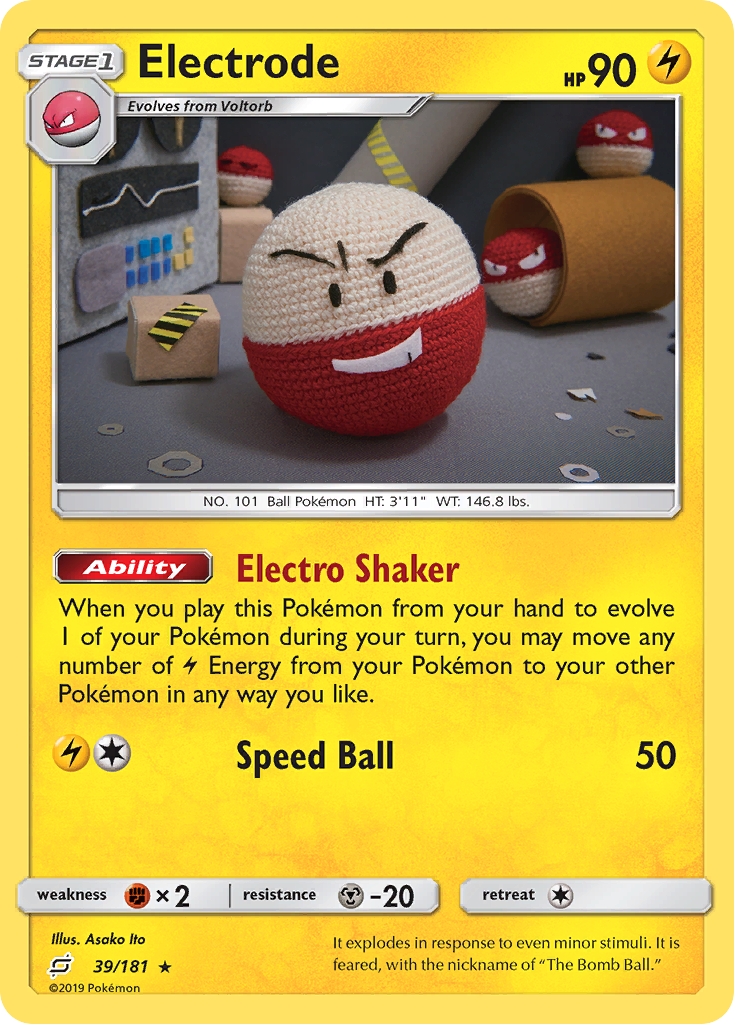 Electrode 39 Rare Holo card from Team Up
