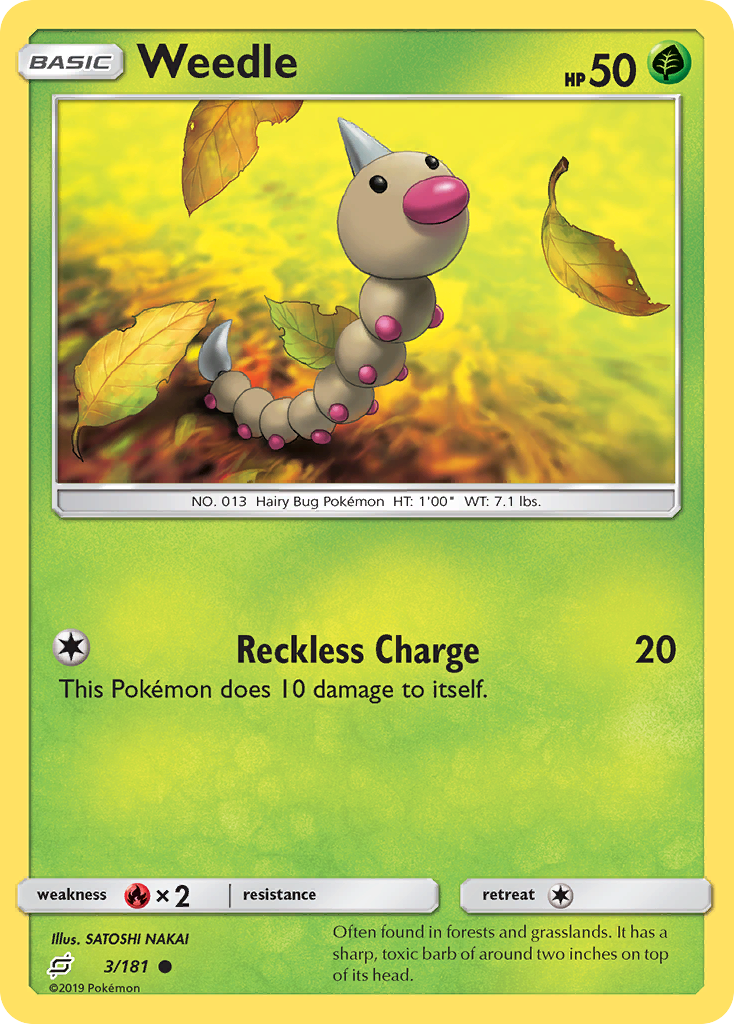 Weedle 3 Common card from Team Up