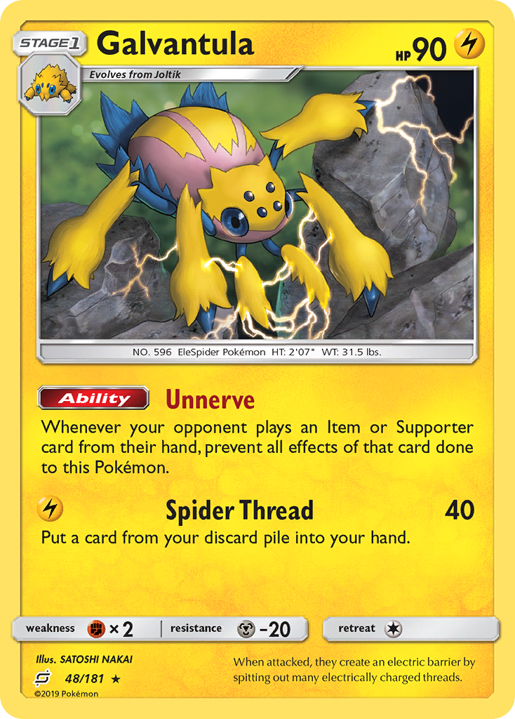 Galvantula 48 Rare card from Team Up