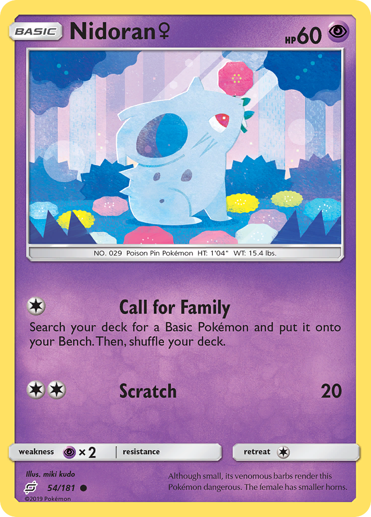 Nidoran ♀ 54 Common card from Team Up