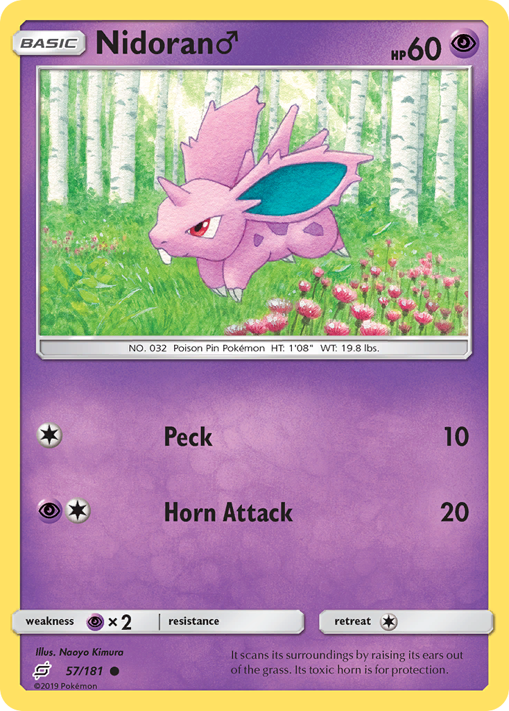 Nidoran ♂ 57 Common card from Team Up