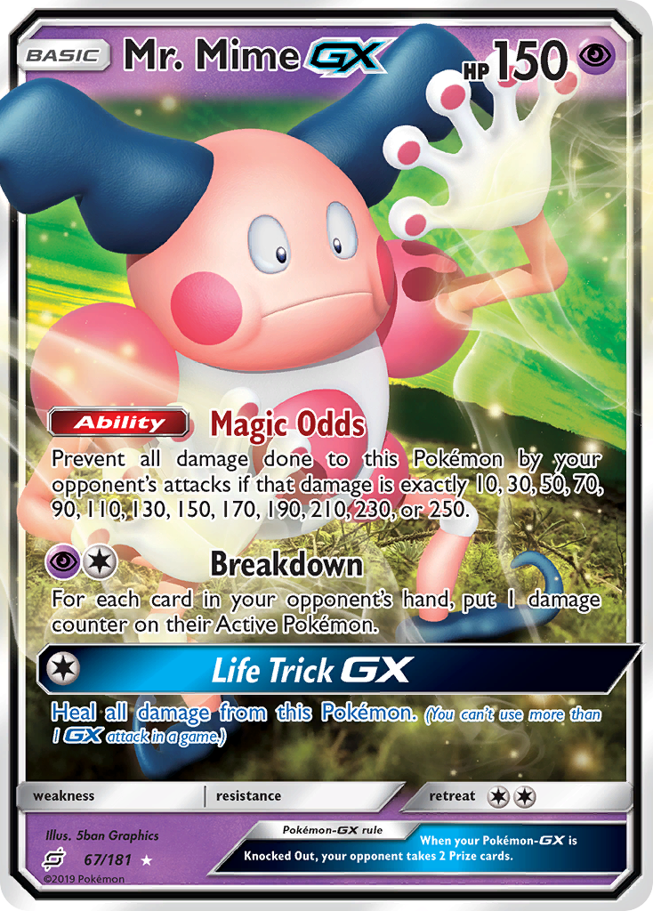 Mr. Mime-GX 67 Rare Holo GX card from Team Up
