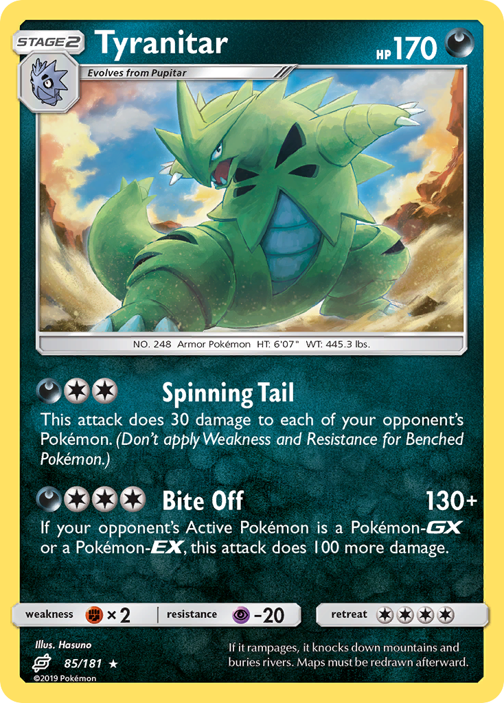 Tyranitar 85/181 Rare Holo card from Team Up