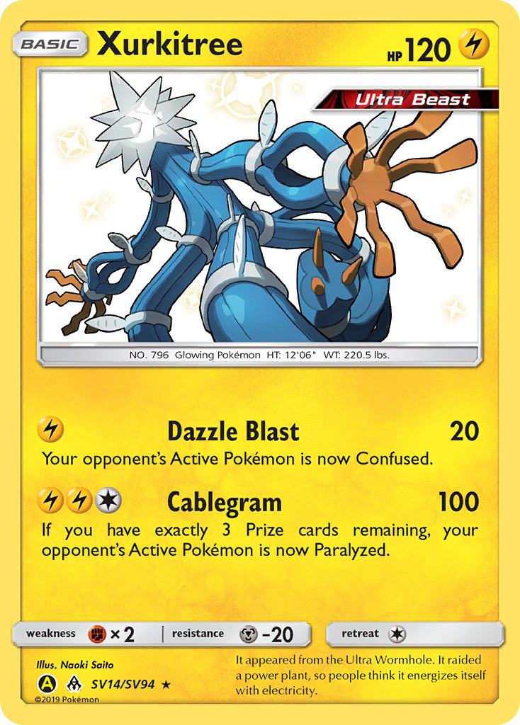 Xurkitree SV14 Rare Shiny card from Hidden Fates Shiny Vault