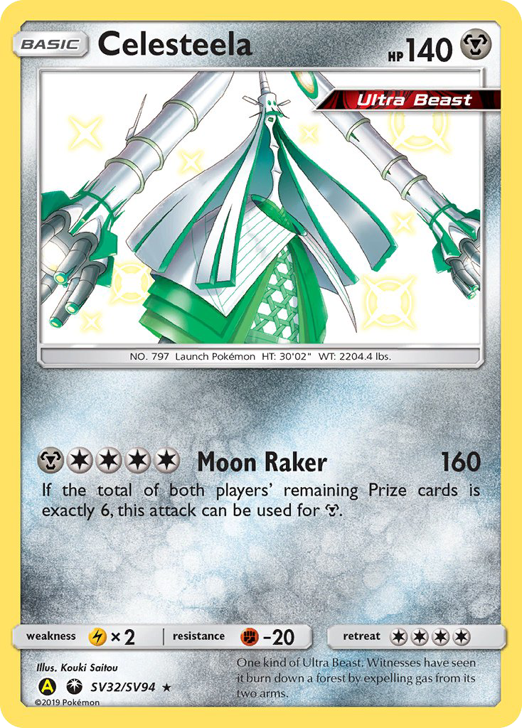 Celesteela SV32 Rare Shiny card from Hidden Fates Shiny Vault