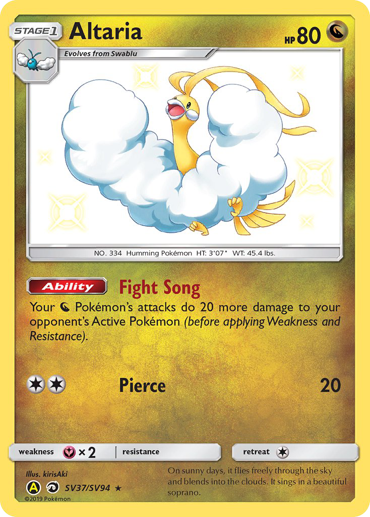 Altaria SV37/94 Rare Shiny card from Hidden Fates Shiny Vault