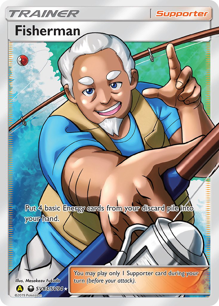 Fisherman SV83 Rare Ultra card from Hidden Fates Shiny Vault