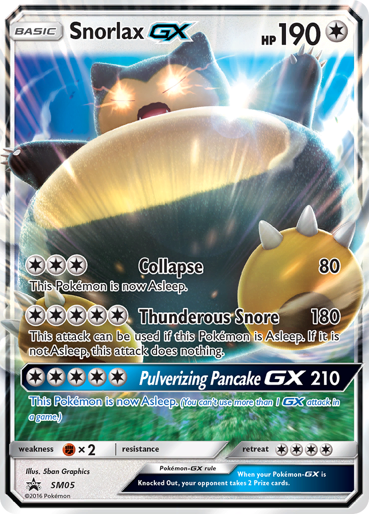 Snorlax-GX SM05 Promo card from SM Black Star Promos