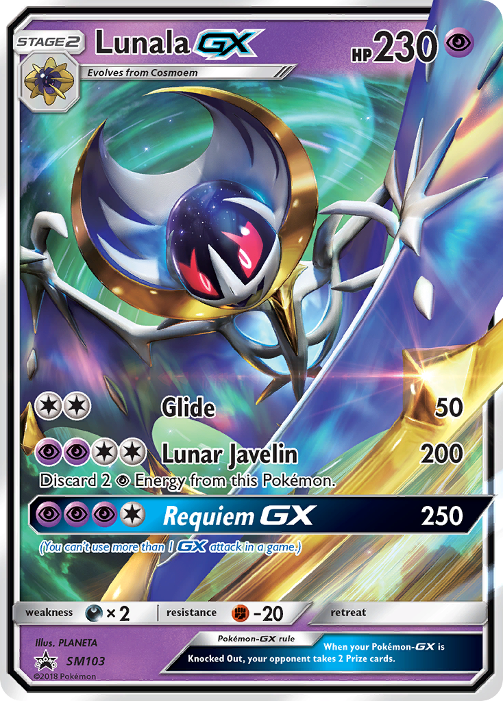 Lunala-GX SM103 Promo card from SM Black Star Promos
