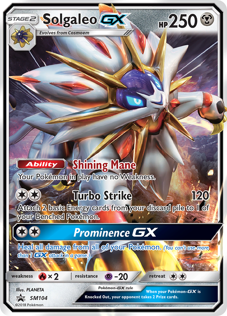 Solgaleo-GX SM104 Promo card from SM Black Star Promos