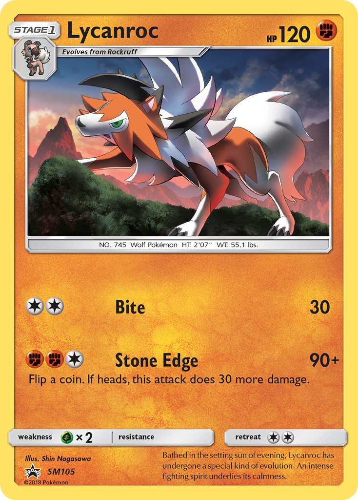 Lycanroc SM105/248 Promo card from SM Black Star Promos