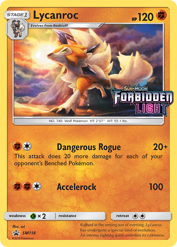 Lycanroc SM118 Promo card from SM Black Star Promos