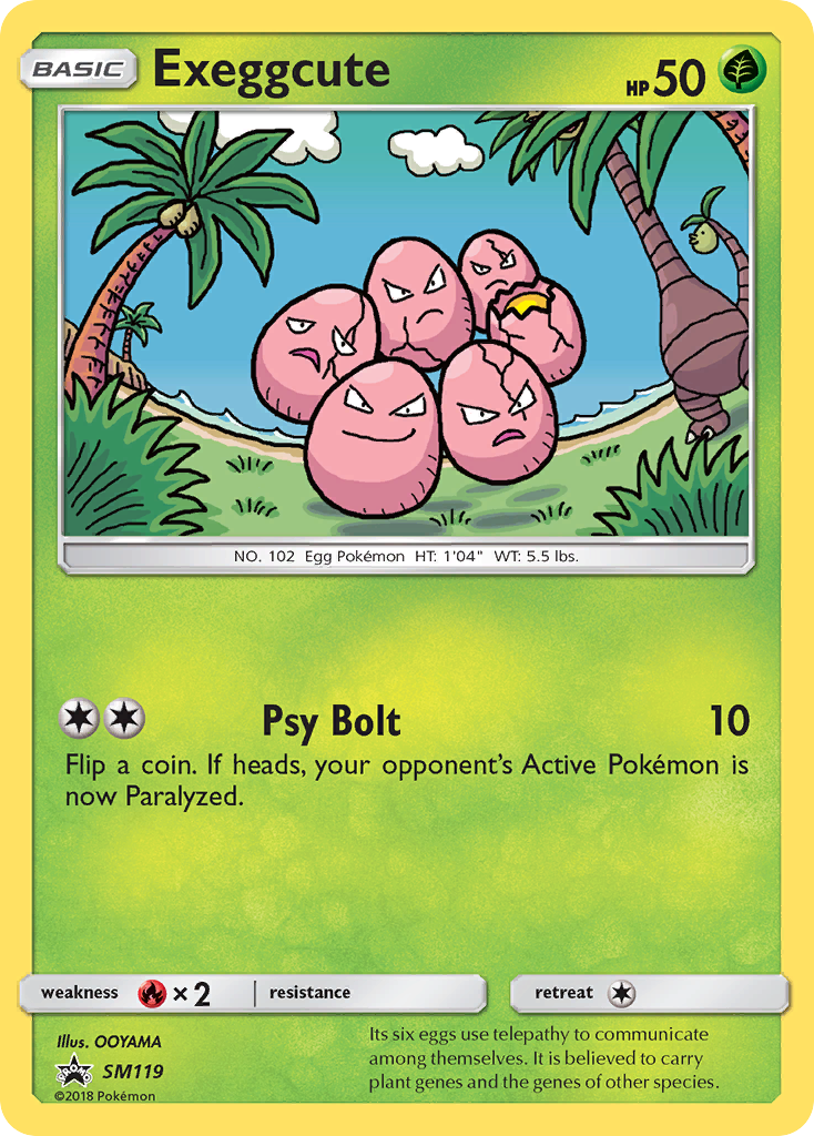 Exeggcute SM119 Promo card from SM Black Star Promos