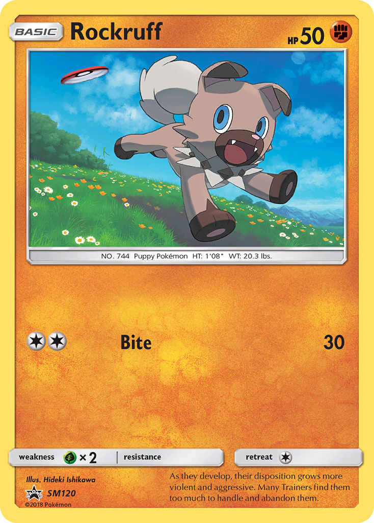 Rockruff SM120 Promo card from SM Black Star Promos