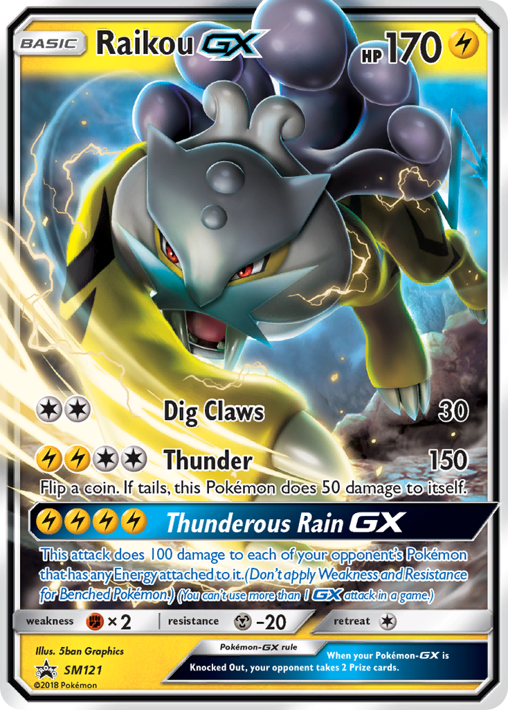 Raikou-GX SM121 Promo card from SM Black Star Promos