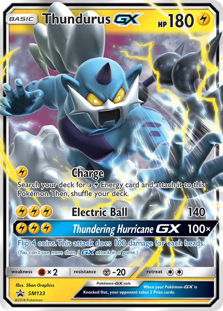 Thundurus-GX SM133 Promo card from SM Black Star Promos