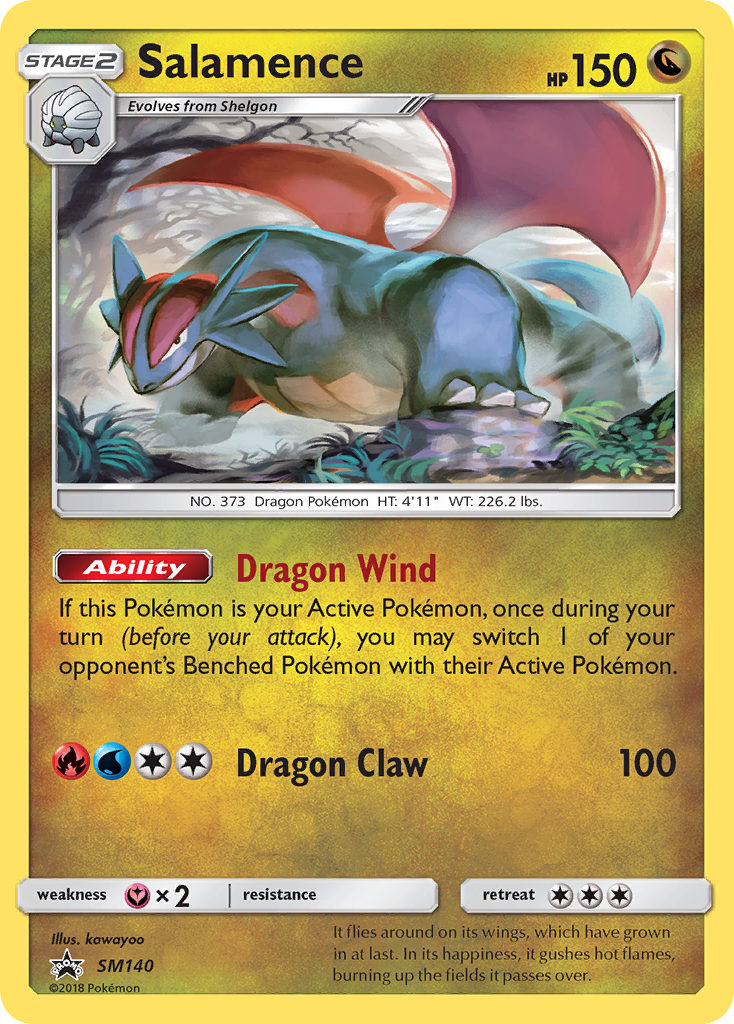 Salamence SM140 Promo card from SM Black Star Promos