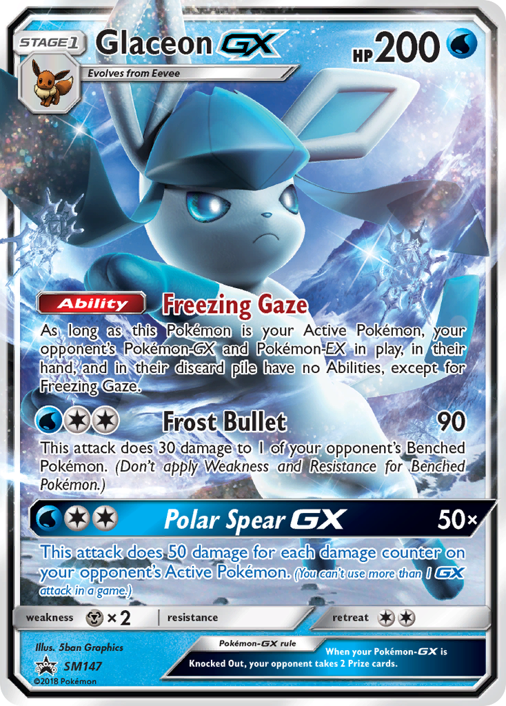 Glaceon-GX SM147 Promo card from SM Black Star Promos