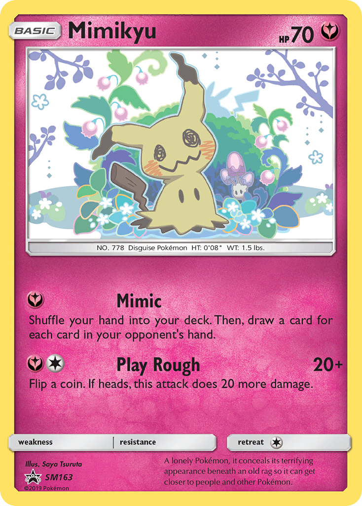 Mimikyu SM163 Promo card from SM Black Star Promos