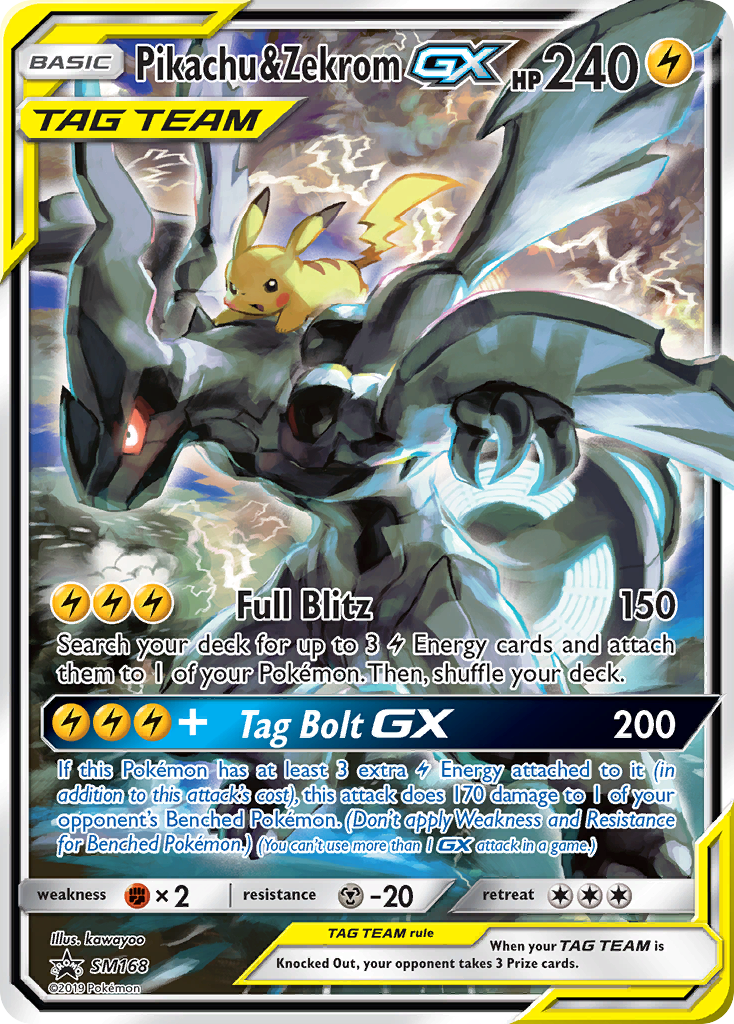 Pikachu & Zekrom-GX SM168/248 Promo card from SM Black Star Promos