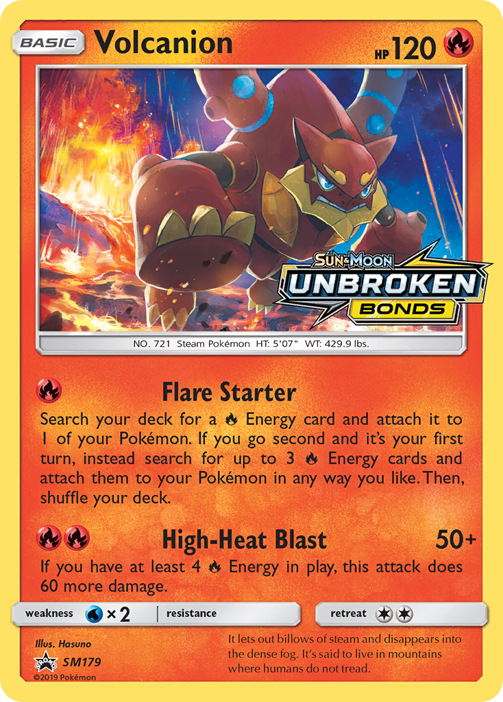 Volcanion SM179 Promo card from SM Black Star Promos