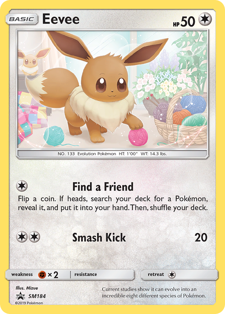 Eevee SM184 Promo card from SM Black Star Promos