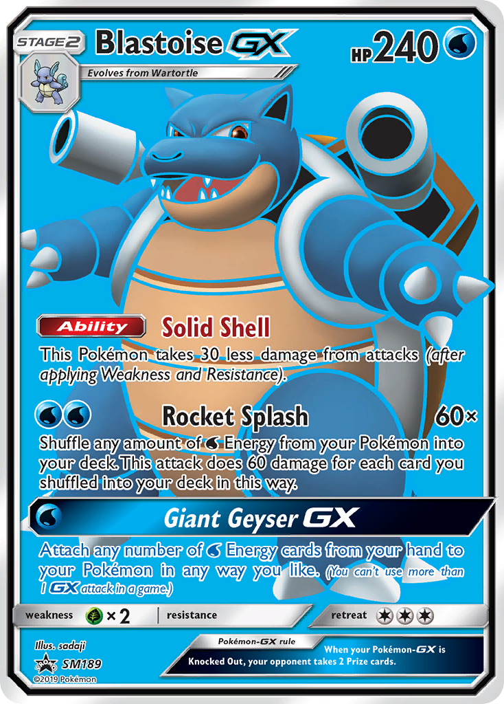 Blastoise-GX SM189 Promo card from SM Black Star Promos