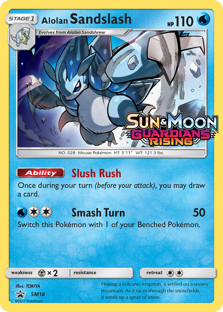 Alolan Sandslash SM18 Promo card from SM Black Star Promos