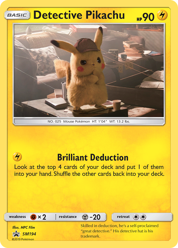 Detective Pikachu SM194 Promo card from SM Black Star Promos
