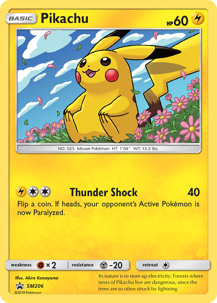 Pikachu SM206 Promo card from SM Black Star Promos