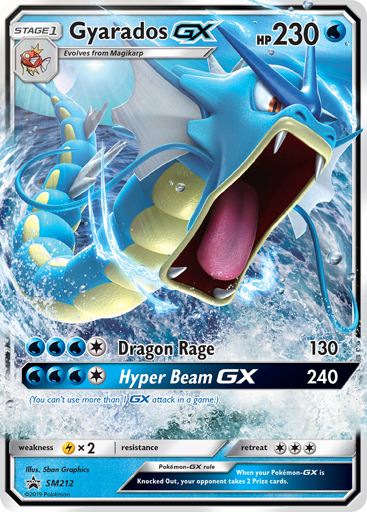 Gyarados-GX SM212 Promo card from SM Black Star Promos