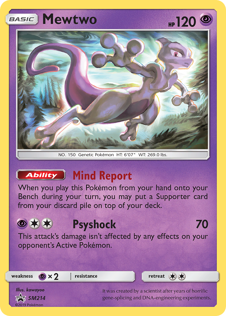 Mewtwo SM214/248 Promo card from SM Black Star Promos
