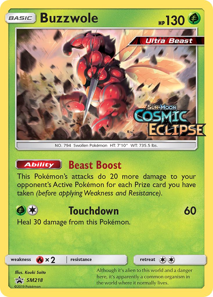 Buzzwole SM218 Promo card from SM Black Star Promos