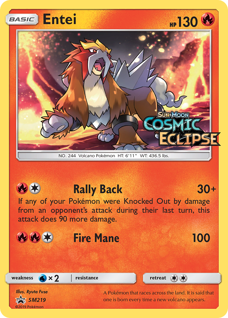 Entei SM219 Promo card from SM Black Star Promos