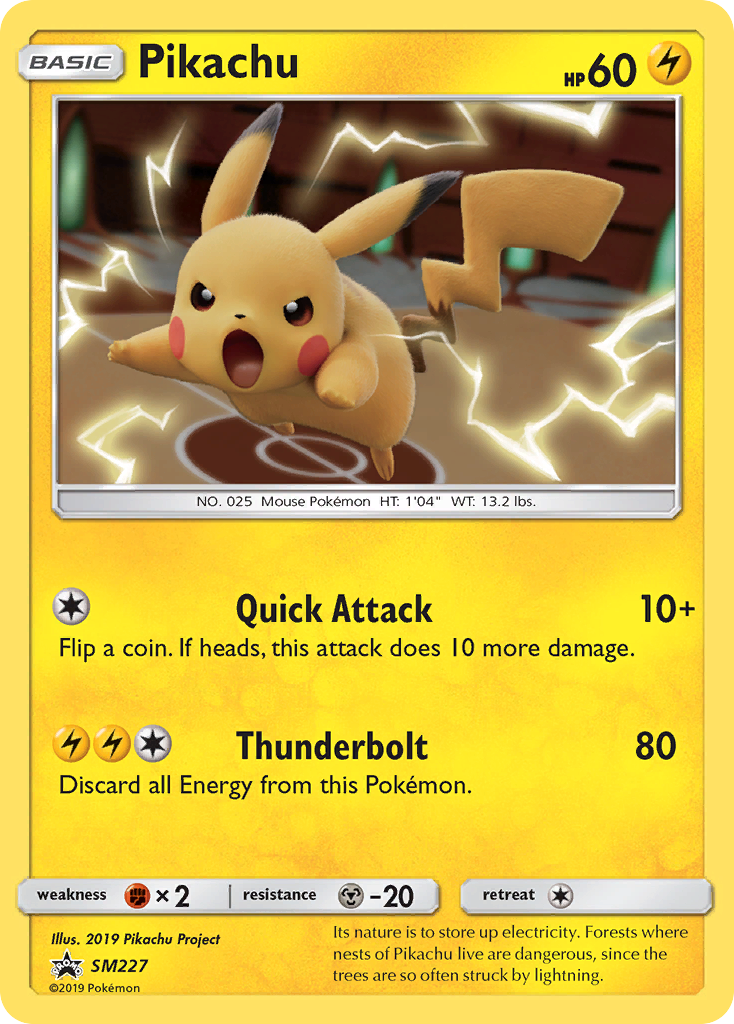 Pikachu SM227 Promo card from SM Black Star Promos