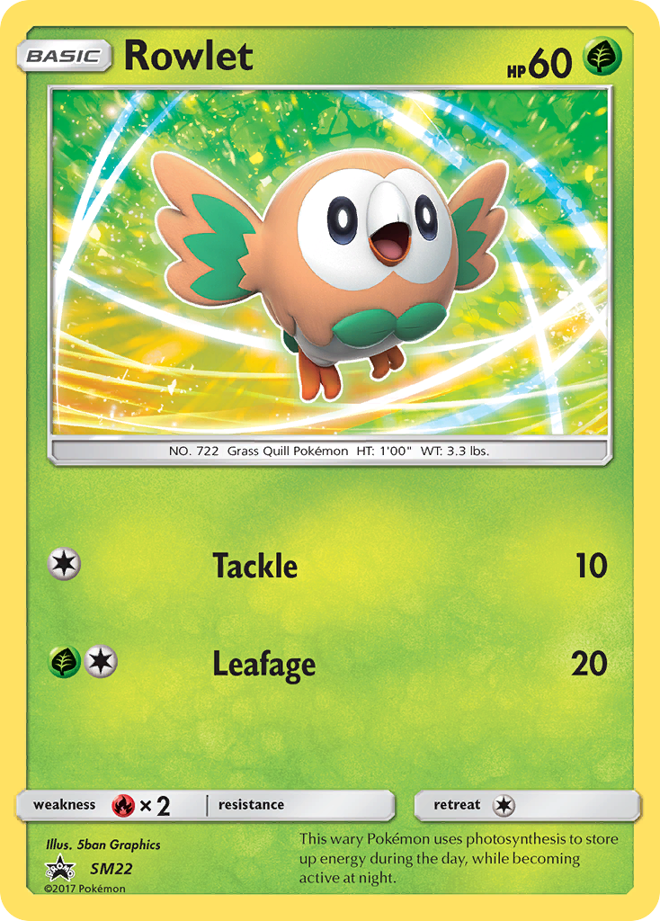 Rowlet SM22/248 Promo card from SM Black Star Promos