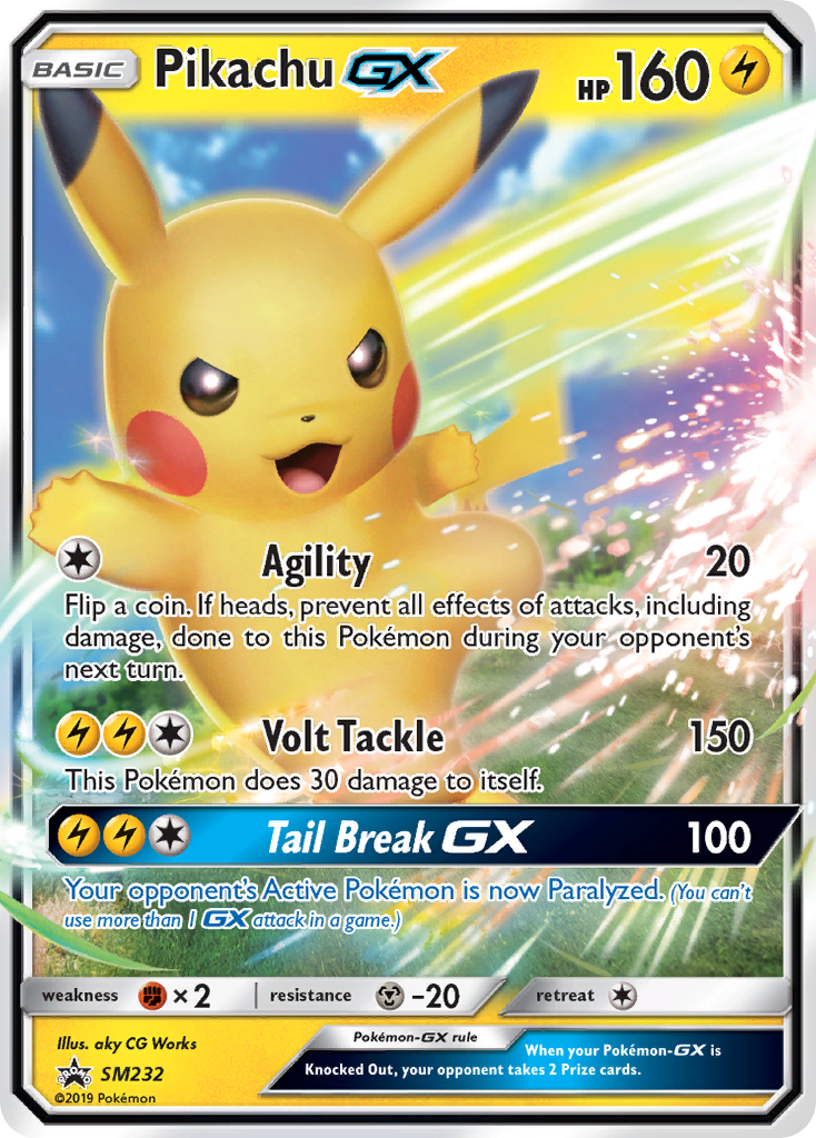 Pikachu-GX SM232 Promo card from SM Black Star Promos