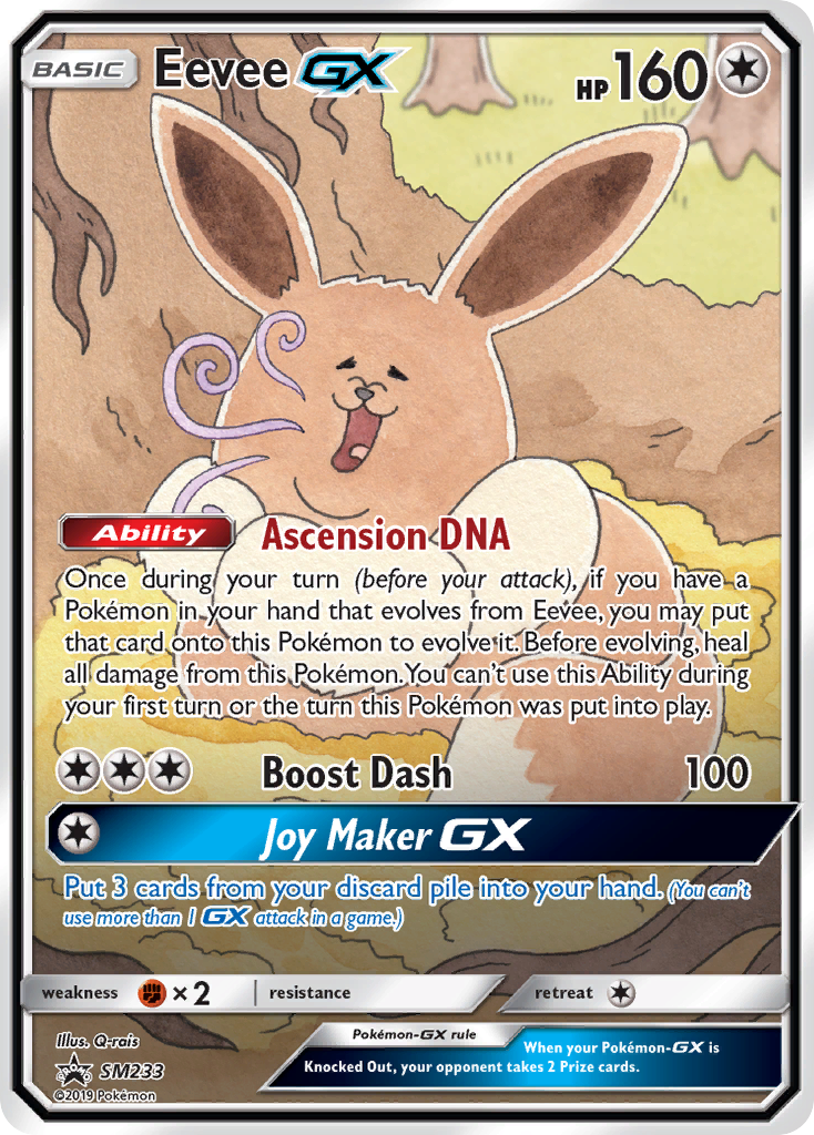 Eevee-GX SM233 Promo card from SM Black Star Promos