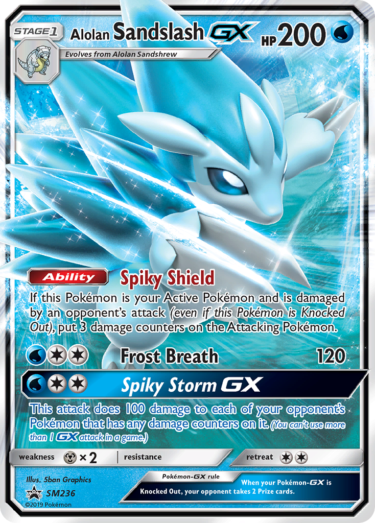 Alolan Sandslash-GX SM236 Promo card from SM Black Star Promos