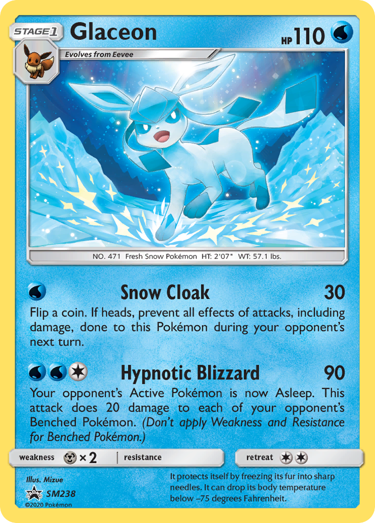 Glaceon SM238/248 Promo card from SM Black Star Promos